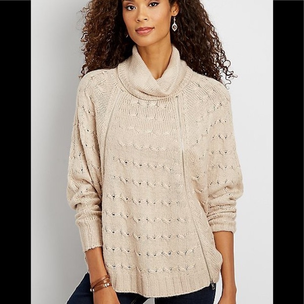 Maurices Zipper poncho sweater